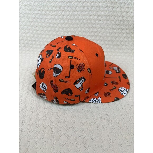 Anaheim‎ Ducks Hat NHL Promotional AOP Hockey Sticks Pucks Adjustable | Orange - Picture 4 of 6